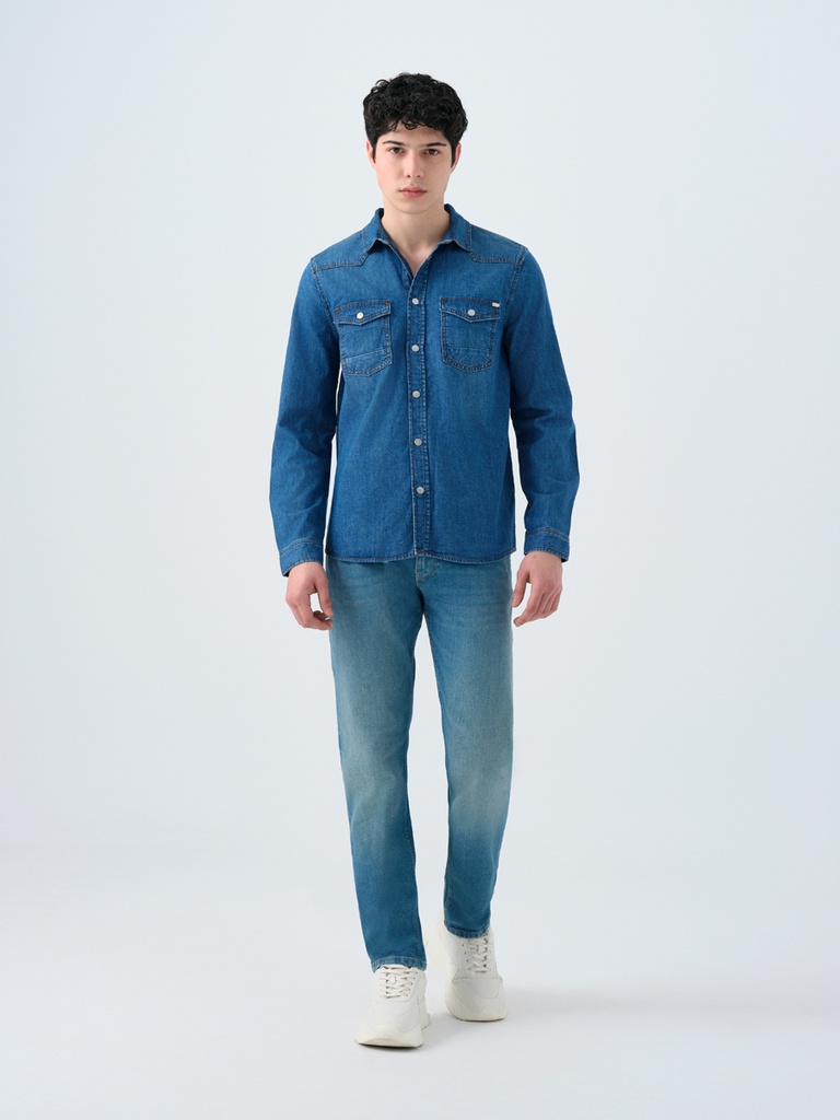 Slim Fit Men's Shirt Long Sleeve 