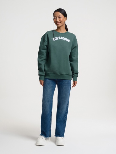 [LF2033807] Regular Fit Women's Sweatshirt (GREEN, XS)