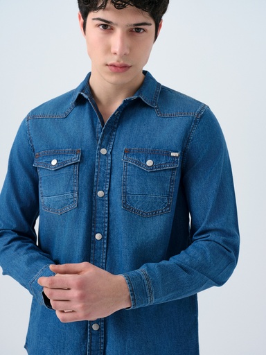 [LF2035730] Slim Fit Men's Shirt Long Sleeve 