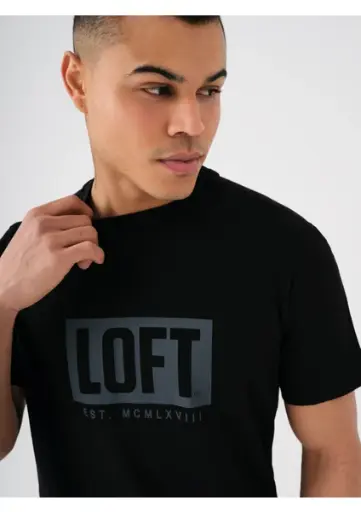 [LF2036273] Regular Fit Black Men's T-Shirt