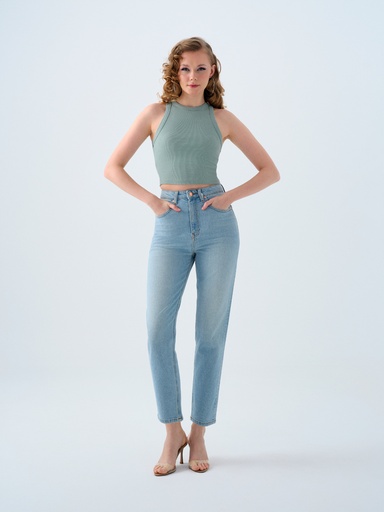[LF2038775] Mom Slim Fit Women's Trousers