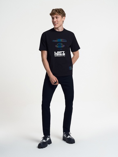 [LF2033137] Men's Black Short Sleeve Shirt