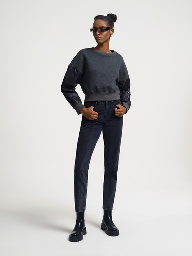 [LF2033565] Long Crop Women's Sweatshirt