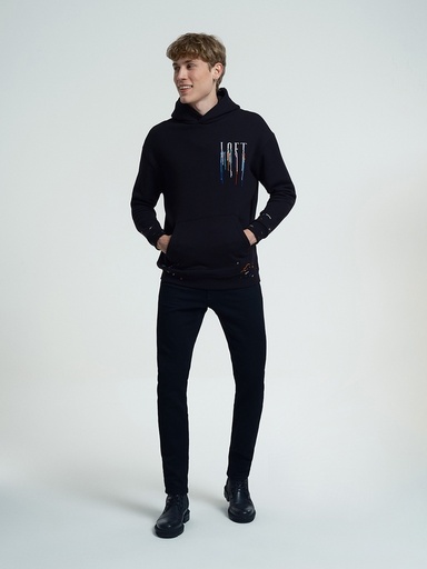 [LF2034198] Men's Black Sweatshirt