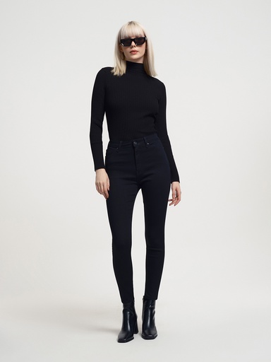 [LF2034221] Women's Natalie Cindy Black Wash Trousers